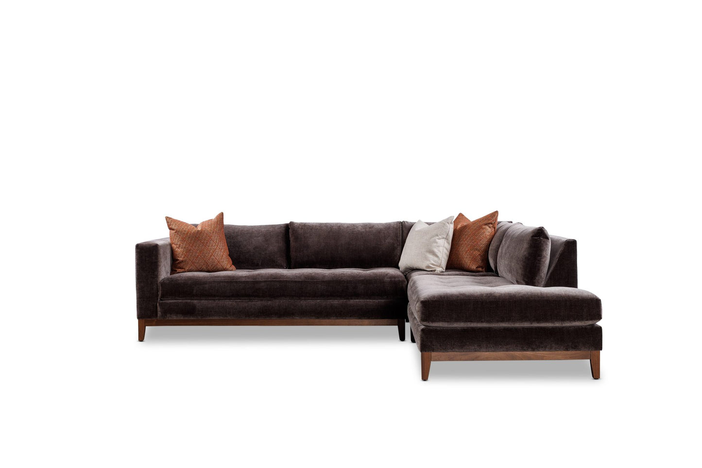 ANNABEL sectional in Andrew Espresso — front