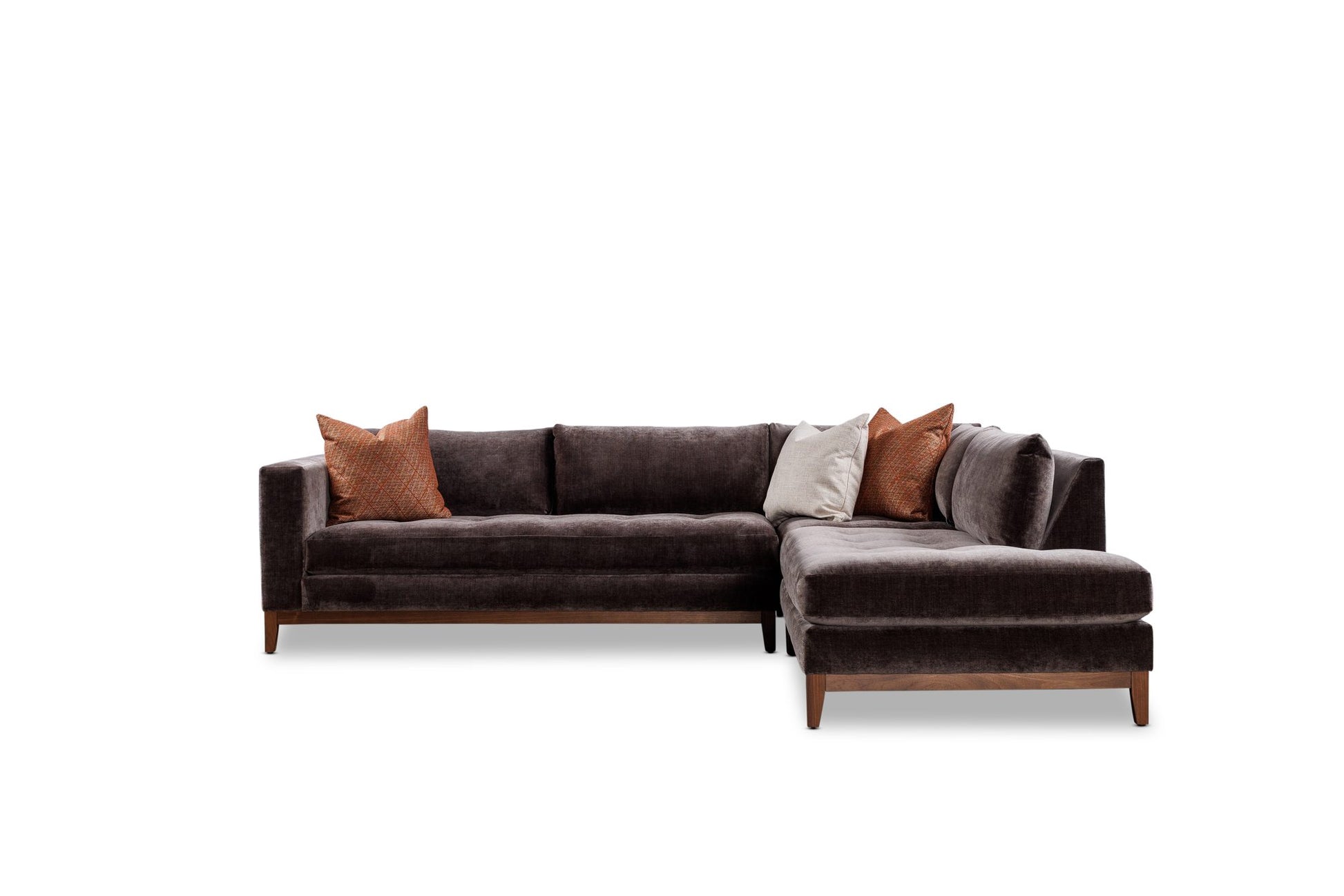 ANNABEL sectional in Andrew Espresso — front