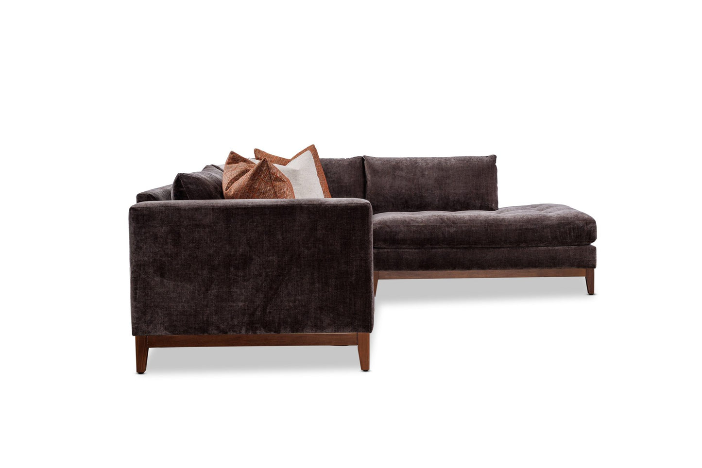 ANNABEL sectional in Andrew Espresso — side