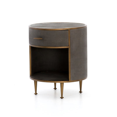 Shagreen Round Nightstand