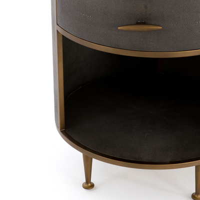 Shagreen Round Nightstand
