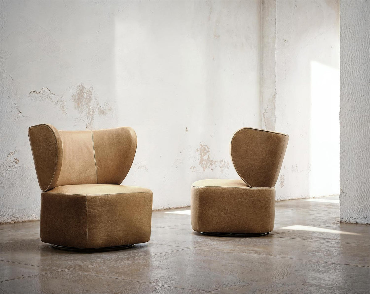 Oliver Leather Swivel Chair (1714SL) by Bernhardt