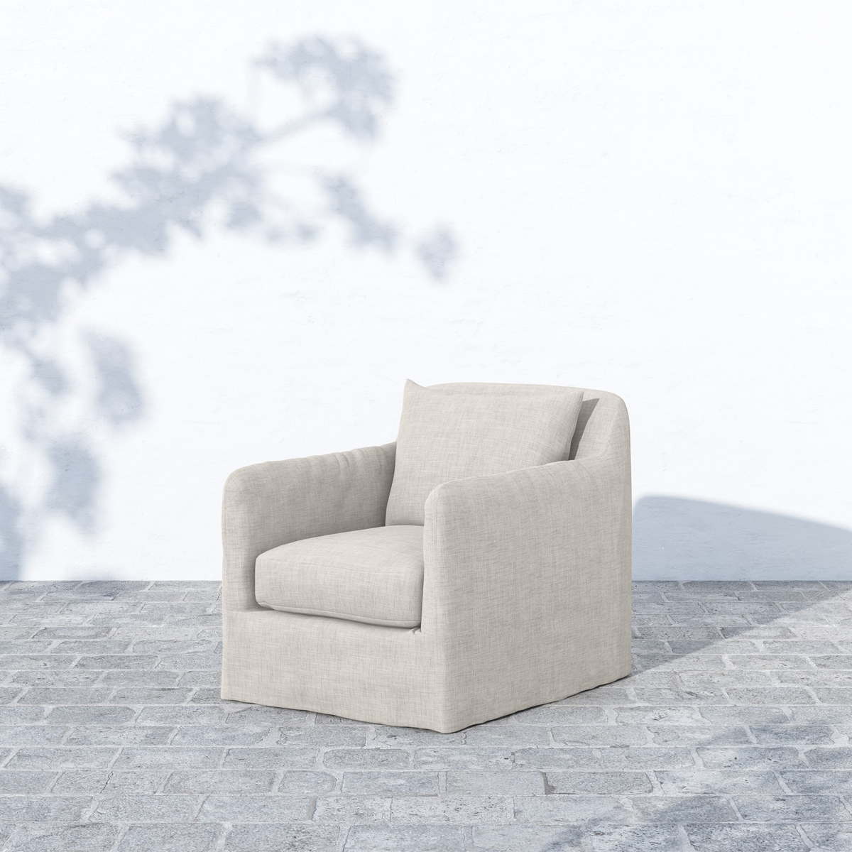 Dade Outdoor Slipcover Swivel Chair