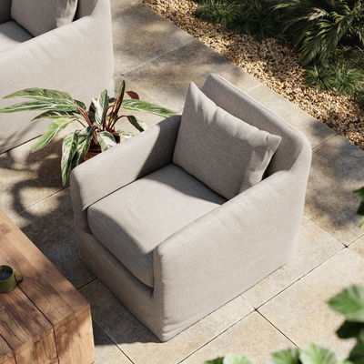 Dade Outdoor Slipcover Swivel Chair