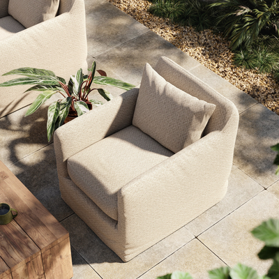 Dade Outdoor Slipcover Swivel Chair
