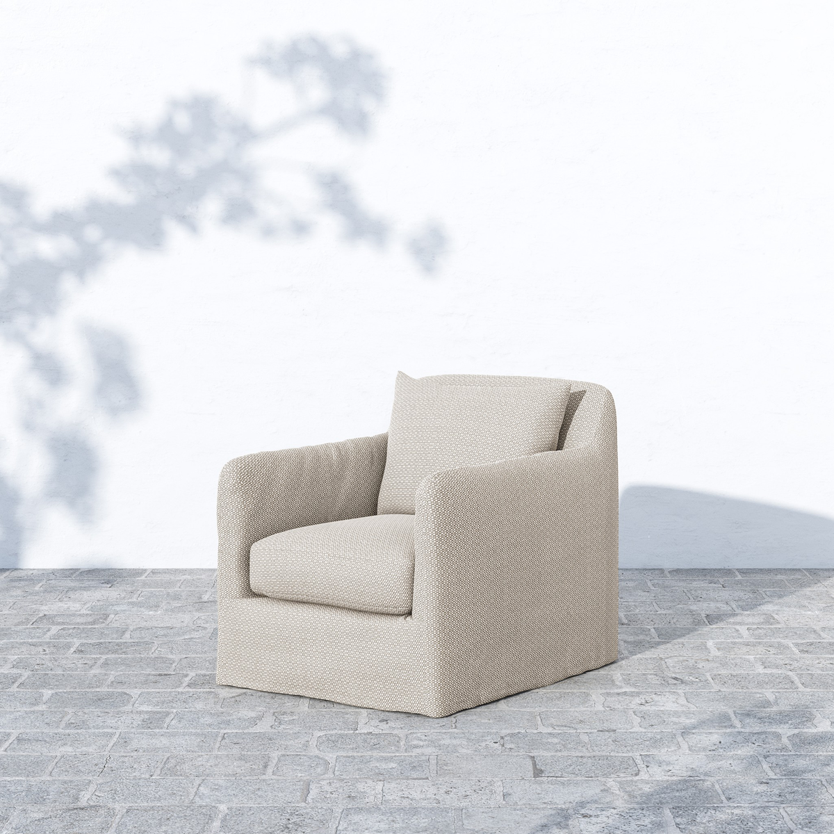 Dade Outdoor Slipcover Swivel Chair