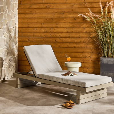 Leroy Outdoor Chaise - Weathered Grey