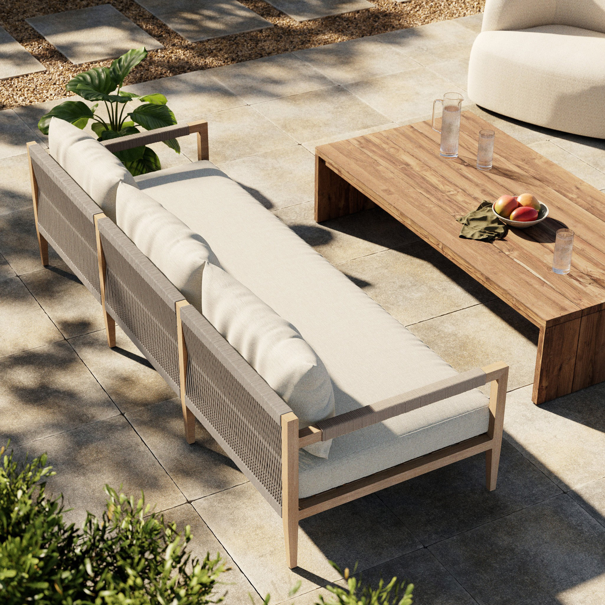 Sherwood Outdoor Sofa, Washed Brown