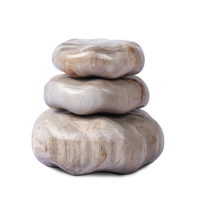 Petrified Wood Organic Sculpture, Set Of 3 by Four Hands