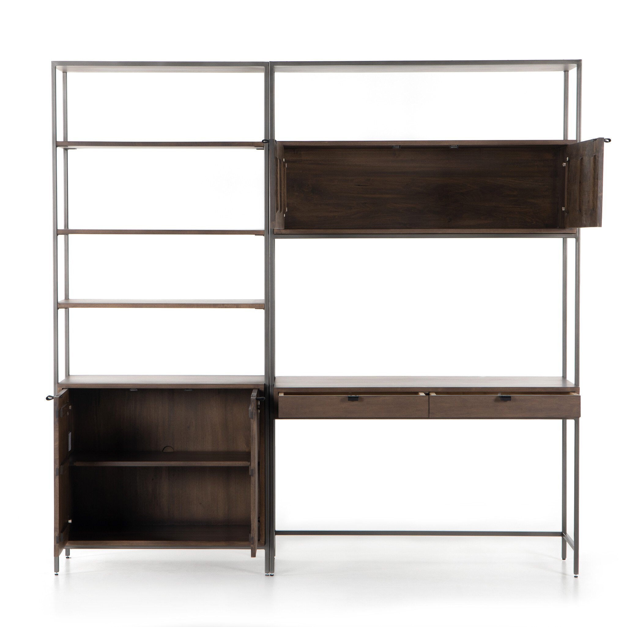 Trey Modular Wall Desk With 1 Bookcase