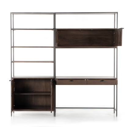 Trey Modular Wall Desk With 1 Bookcase