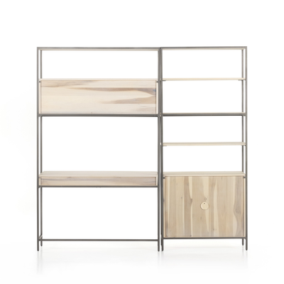 Trey Modular Wall Desk With 1 Bookcase by Four Hands