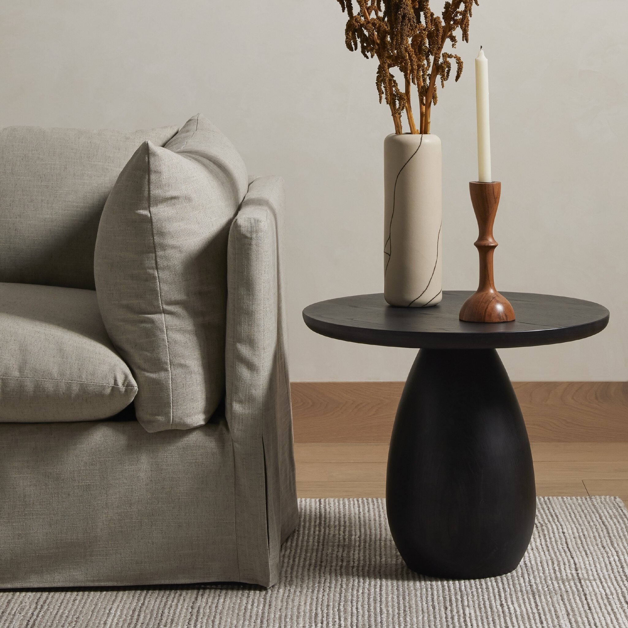Merla Wood End Table-Tall