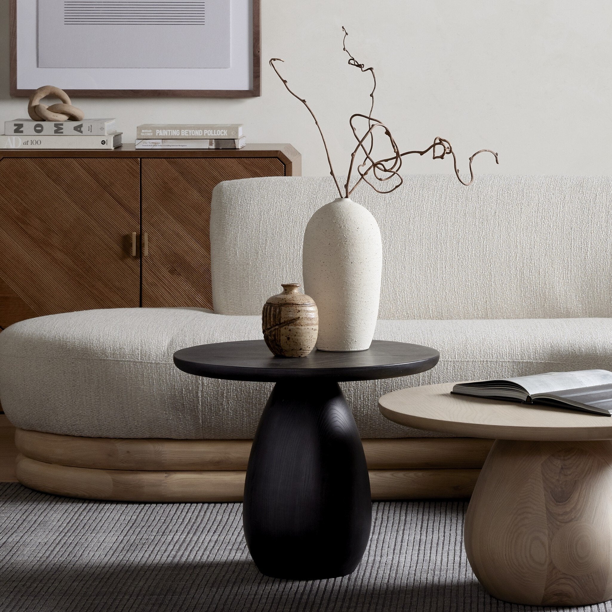 Merla Wood End Table-Tall