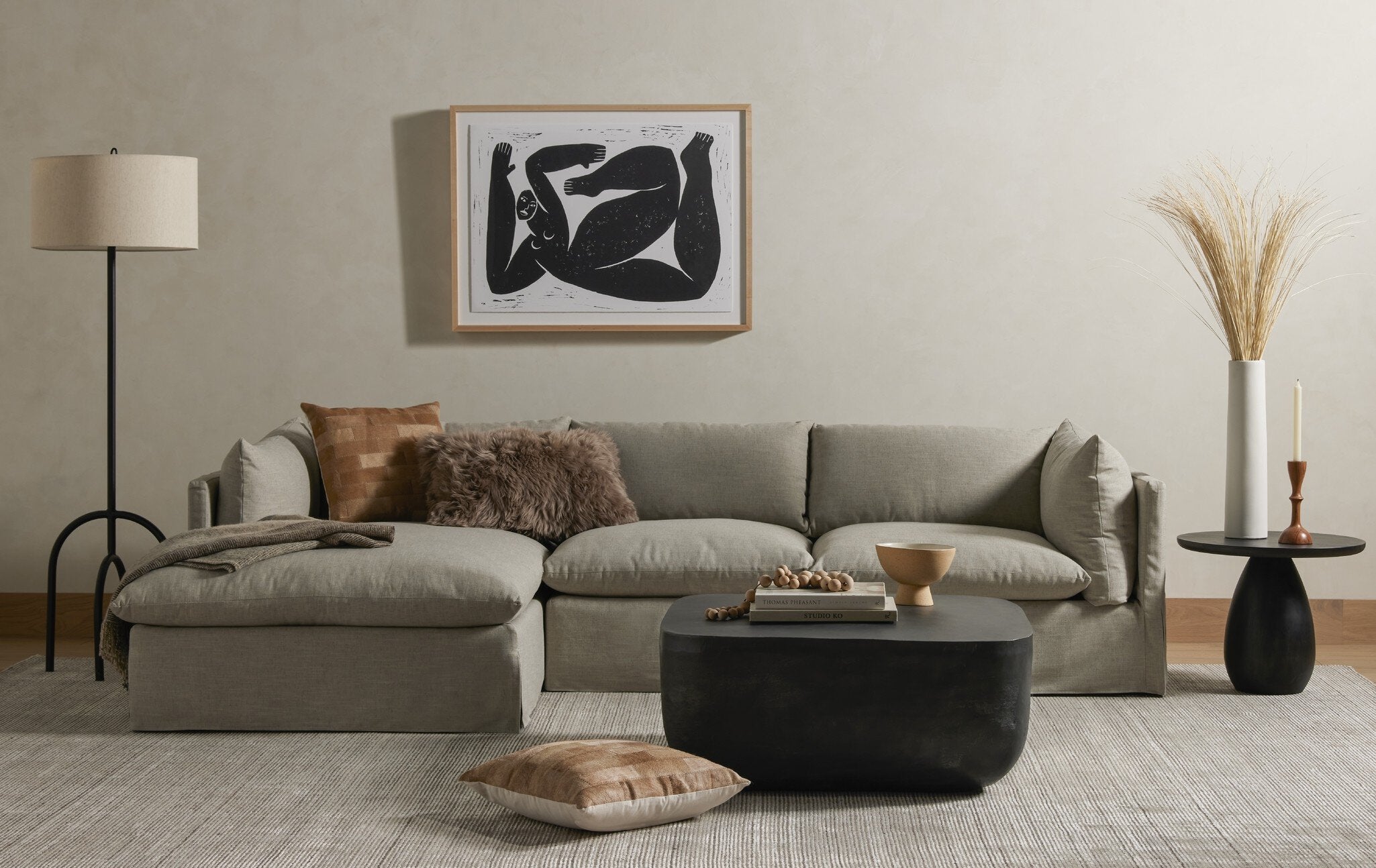 Merla Wood End Table-Tall