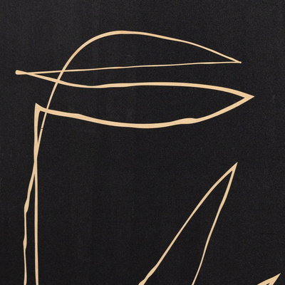 Abstract Botanic Line Drawing By Roseanne Kenny