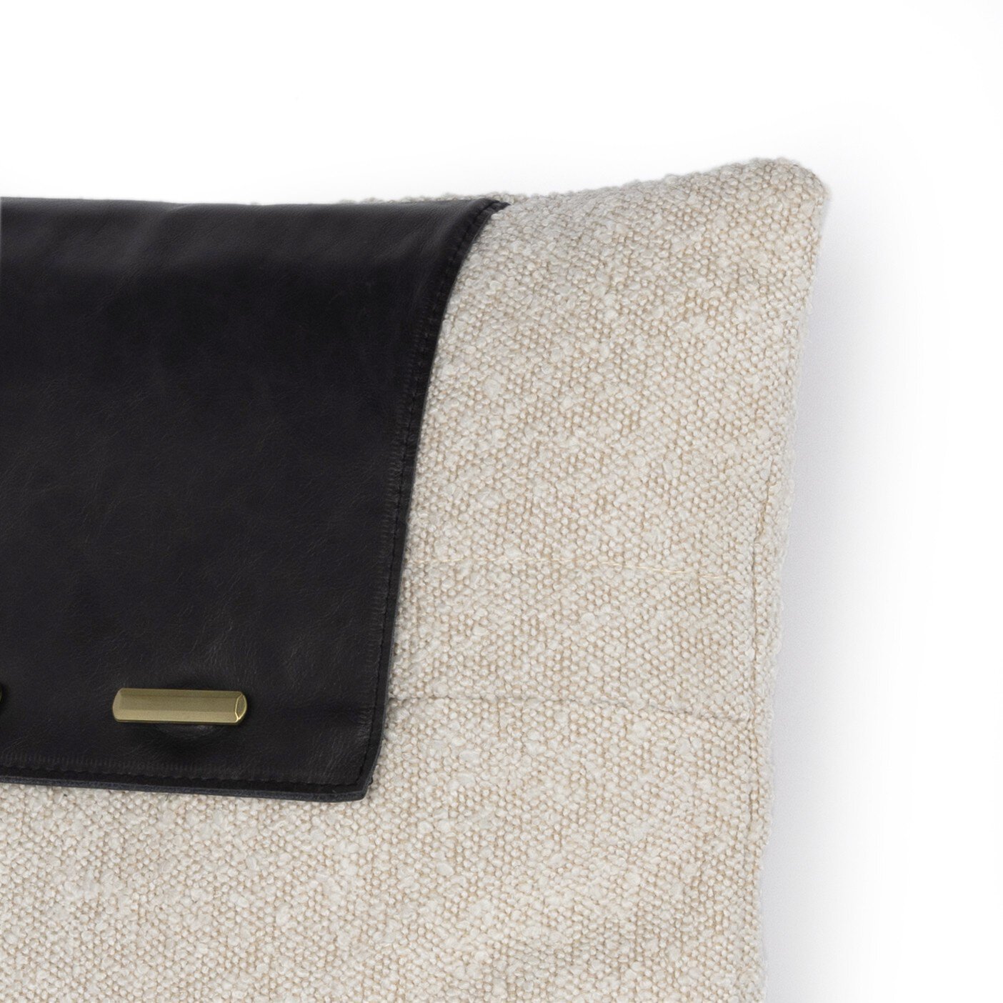 Boucle And Leather Pillow