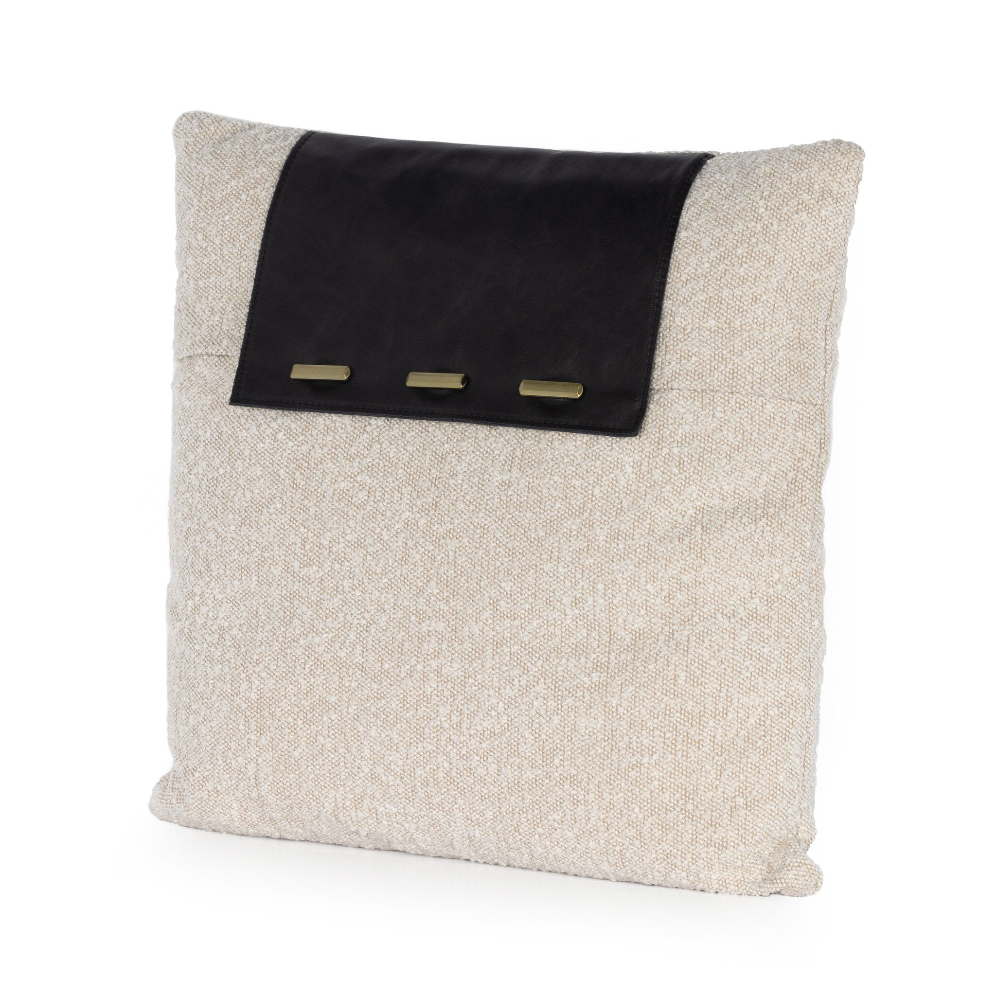 Boucle And Leather Pillow