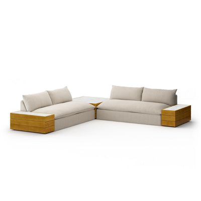 Grant Outdoor 2Pc Sectional W/ Coffee & End Tables