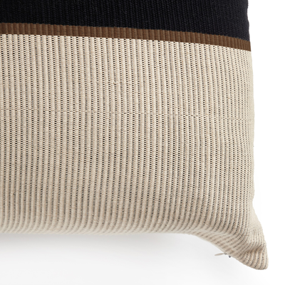 Handwoven Merido Pillow - Black by Four Hands