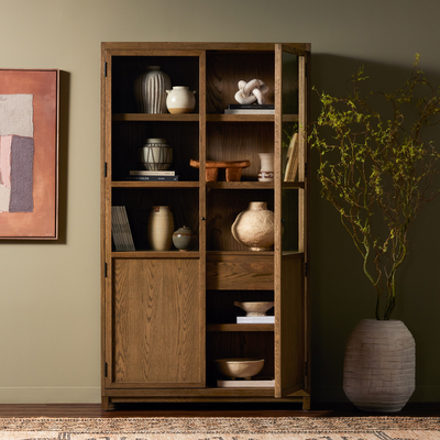 Millie Panel And Glass Door Cabinet by Four Hands