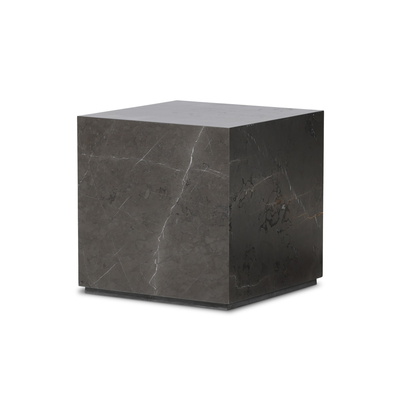 Modern Marble Plinth End Table by Four Hands