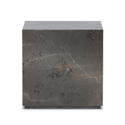 Modern Marble Plinth End Table by Four Hands