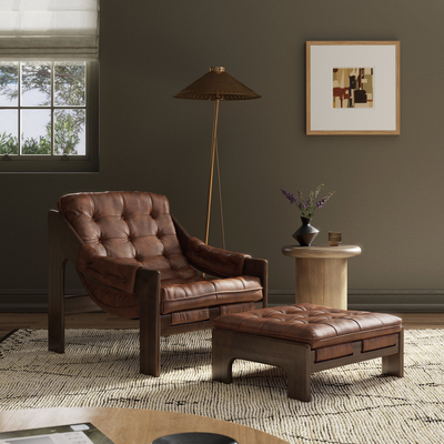 Halston Chair With Ottoman by Four Hands