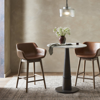 Hannah Swivel Bar + Counter Stool by Four Hands