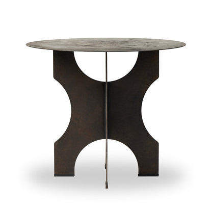 Round Side Table In Solid Iron