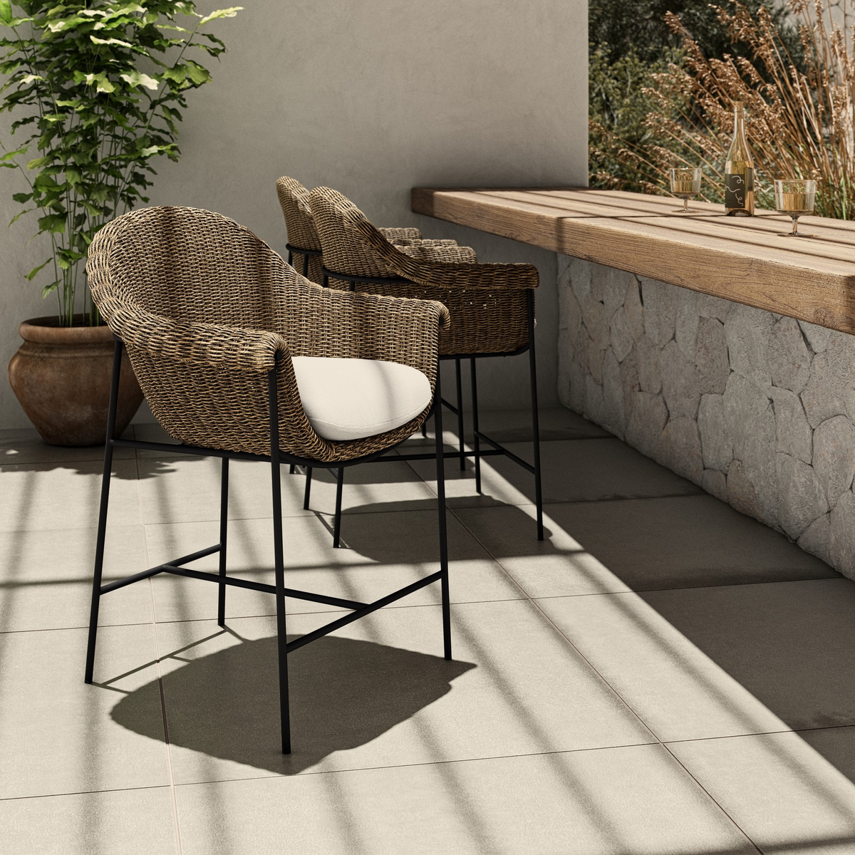 Suerte Outdoor Bar + Counter Stool