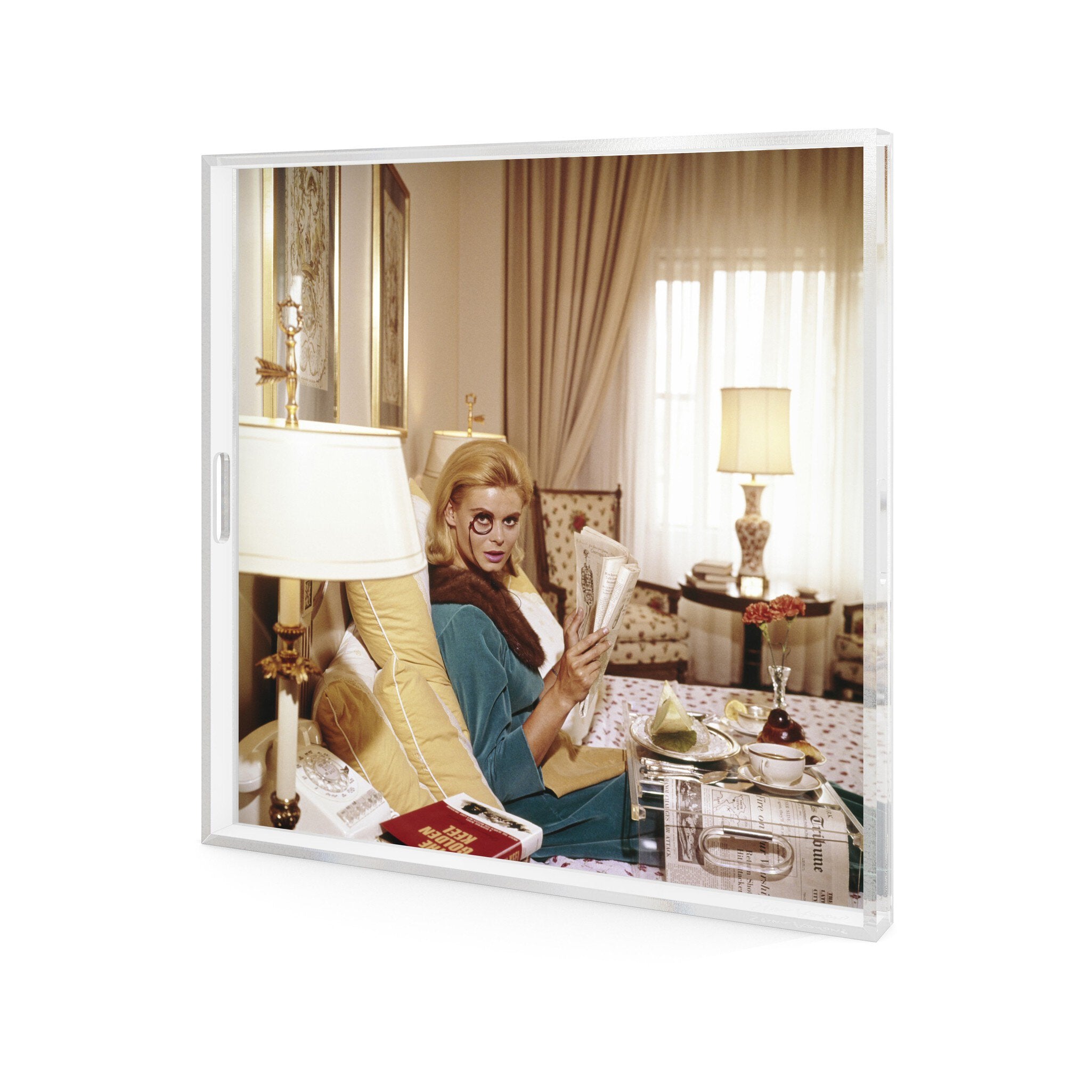 Monocled Miss Tray By Slim Aarons