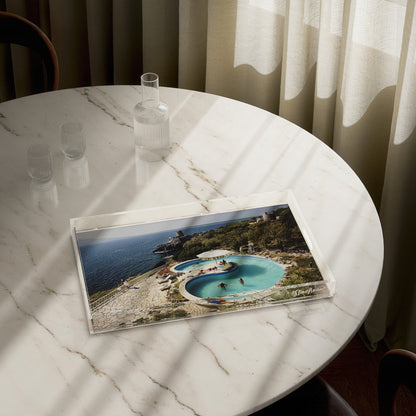 Pool At Villa Gli Arieti Tray By Slim Aarons