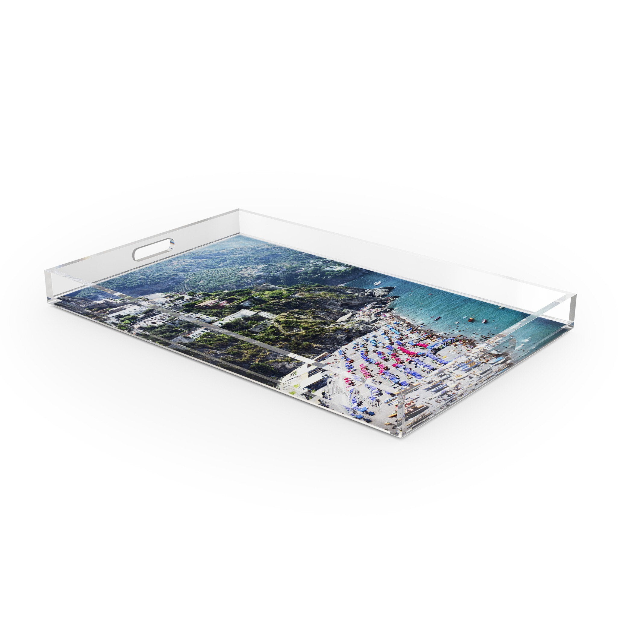 Beach In Positano Tray By Slim Aarons
