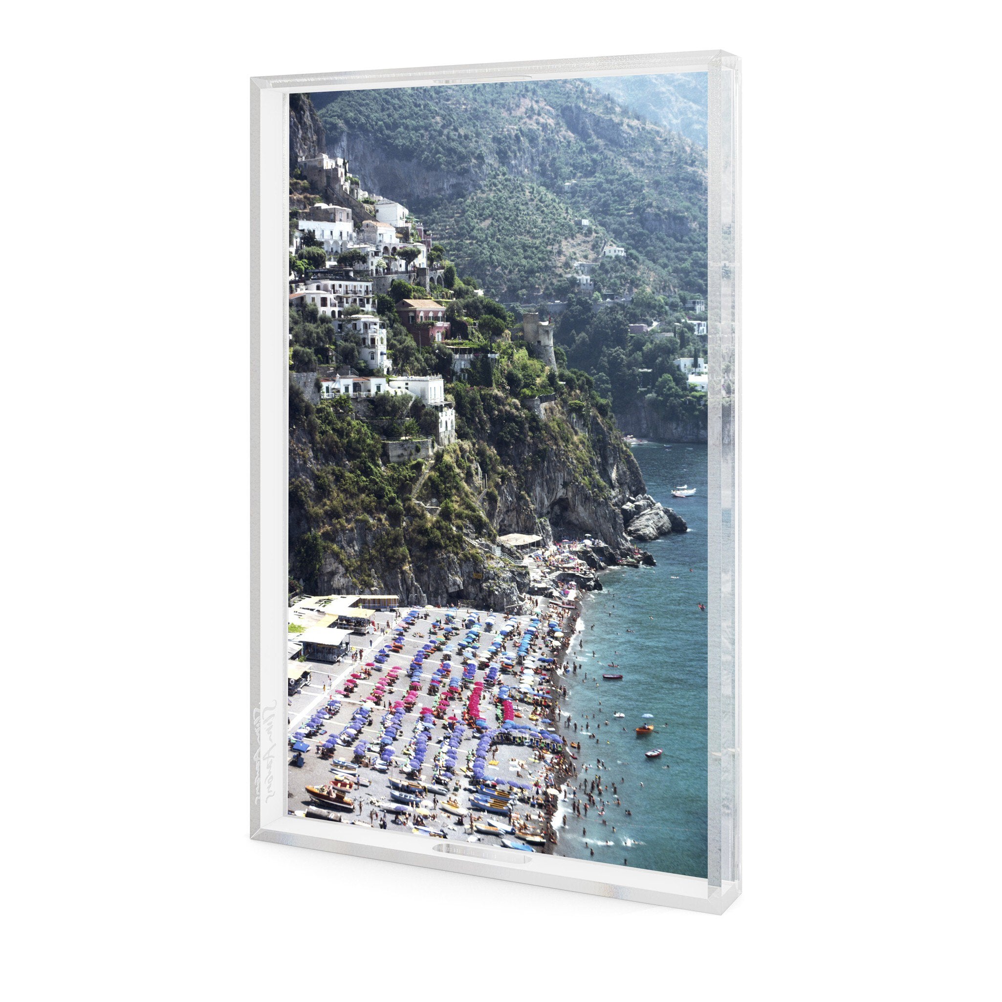 Beach In Positano Tray By Slim Aarons