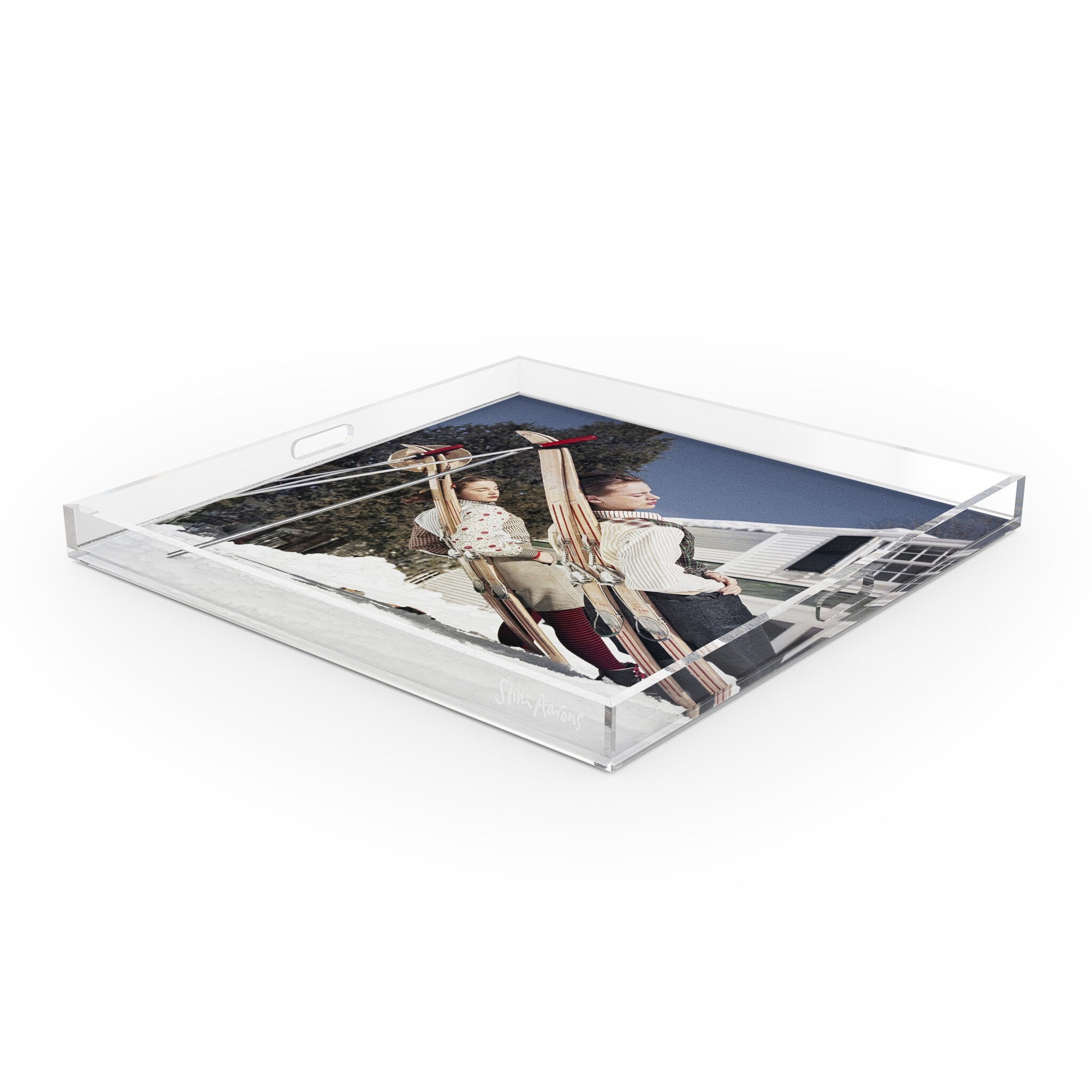 New England Skiing Tray By Slim Aarons