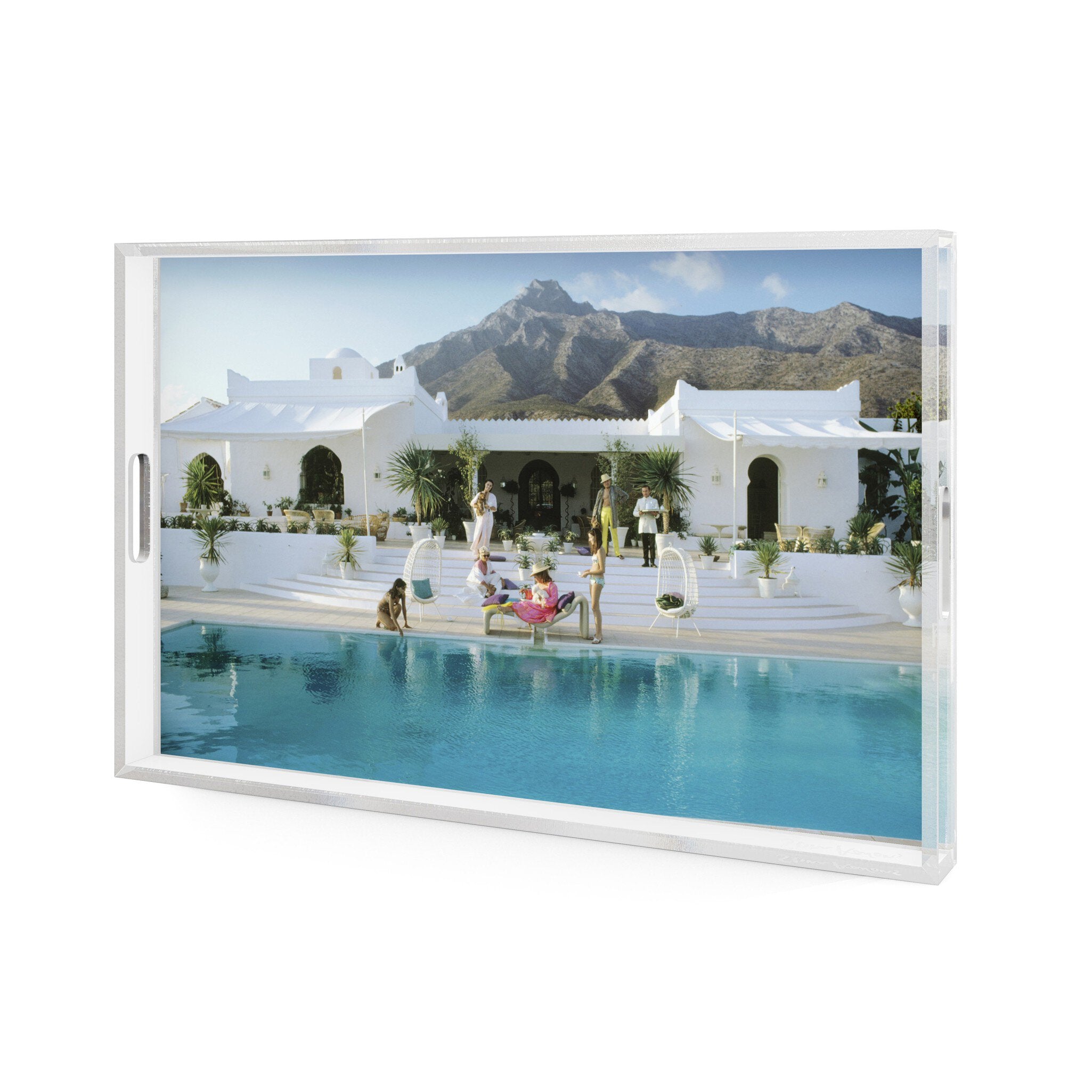 Pool At El Venerol Tray By Slim Aarons