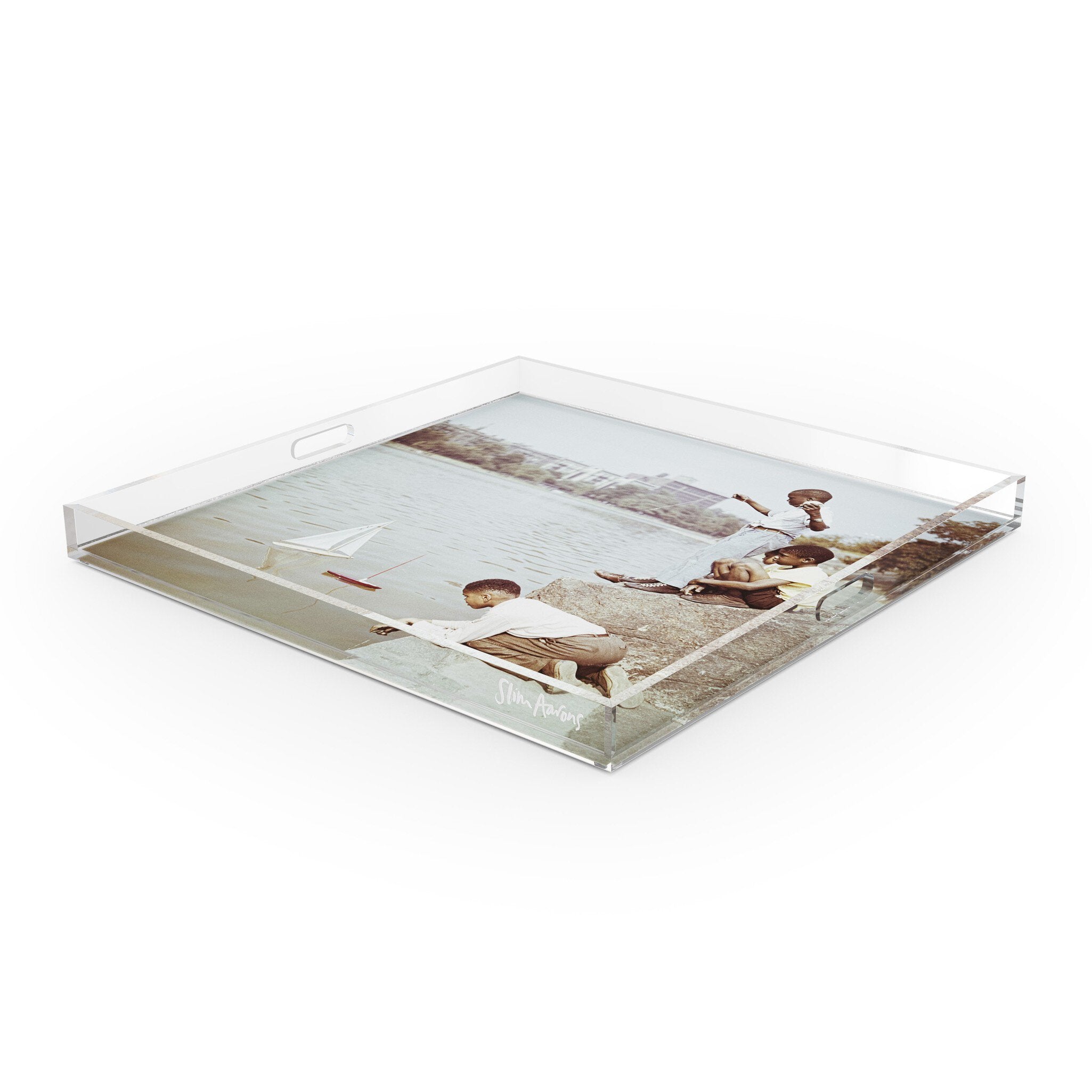 Model Boat Sailing Tray By Slim Aarons