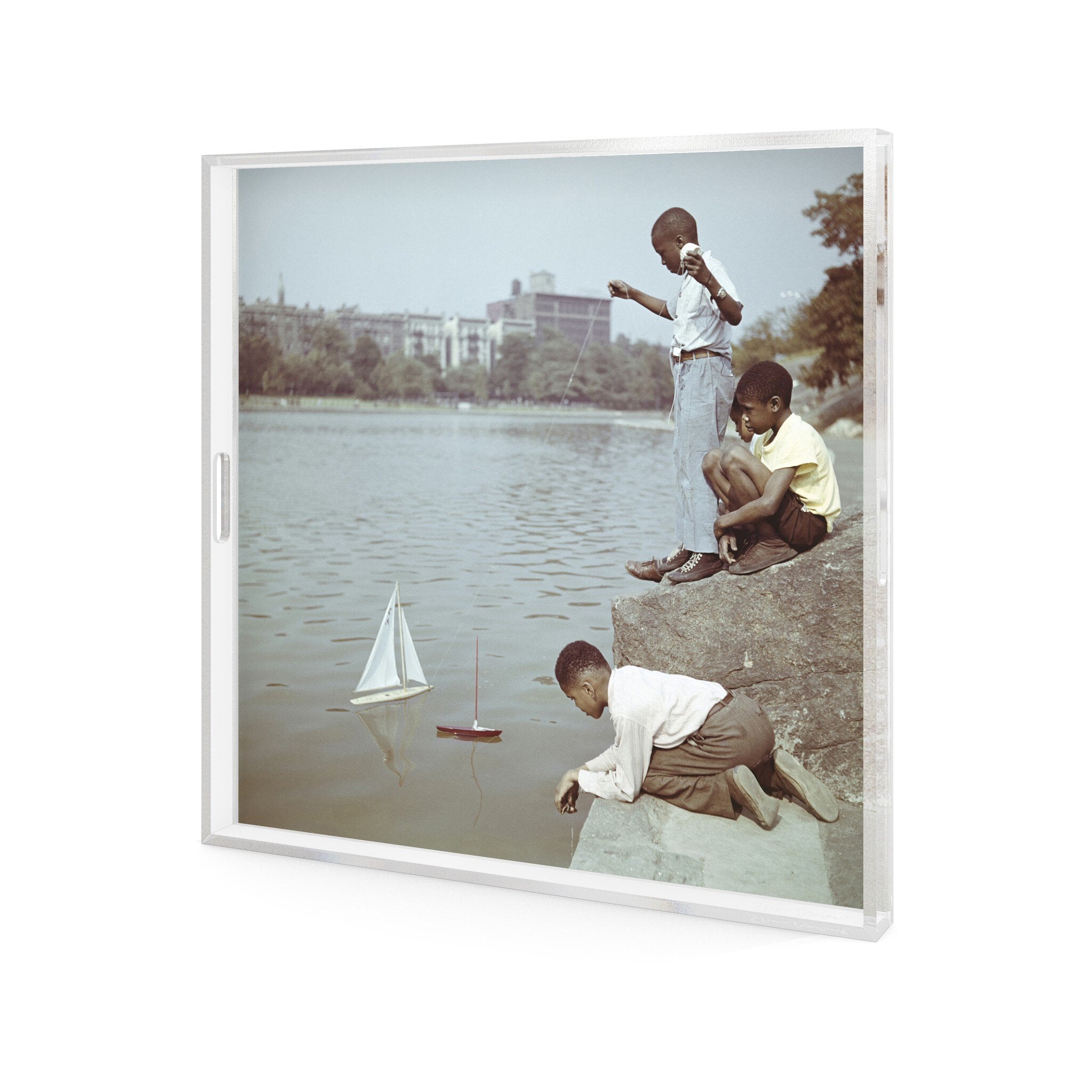 Model Boat Sailing Tray By Slim Aarons