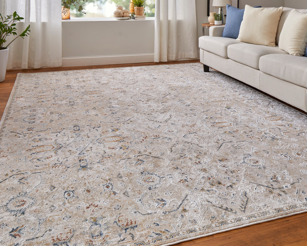 Pasha 39M6F Beige/Blue Rug by Feizy