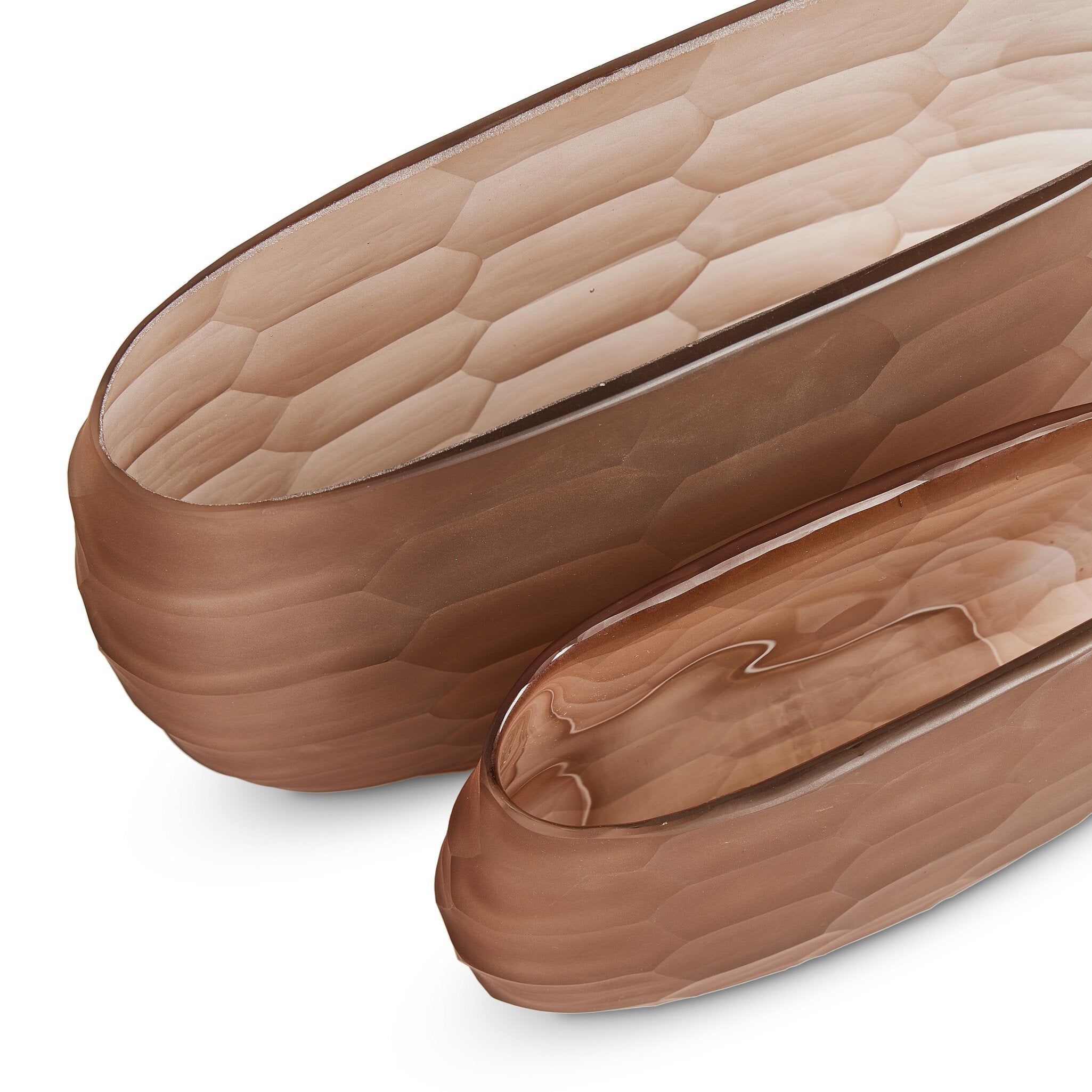 Textured Glass Oval Vases