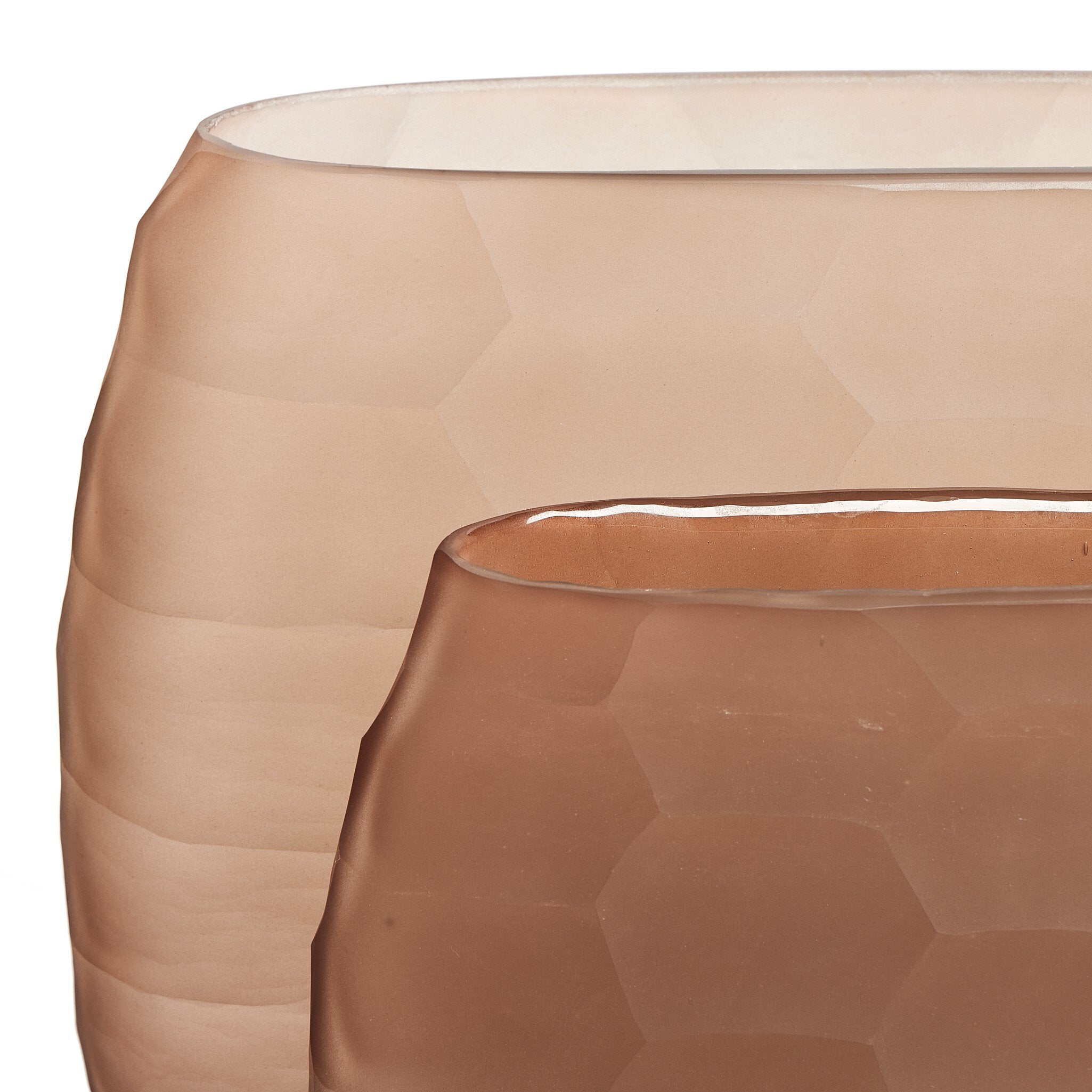 Textured Glass Oval Vases