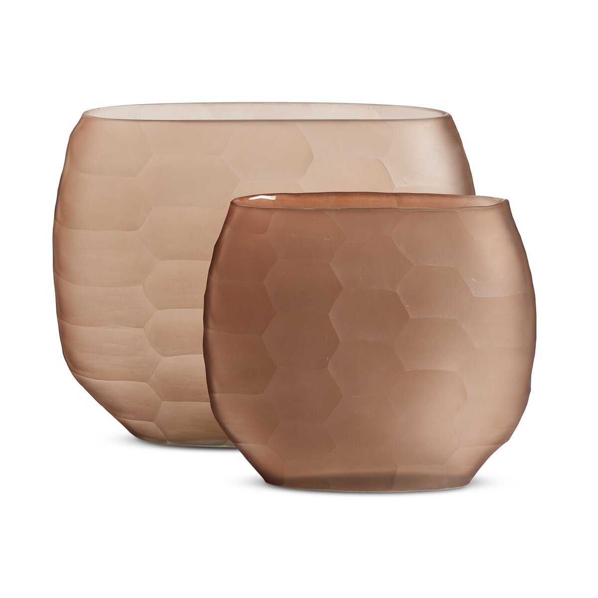 Textured Glass Oval Vases