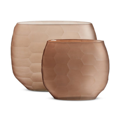 Textured Glass Oval Vases