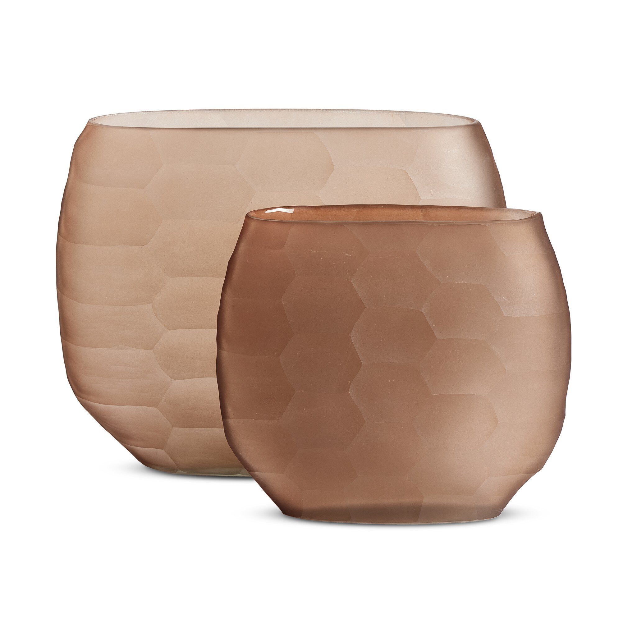 Textured Glass Oval Vases