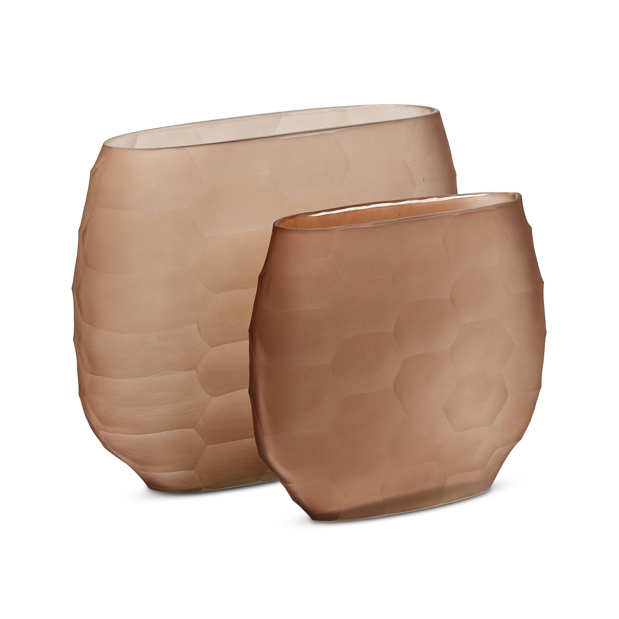 Textured Glass Oval Vases