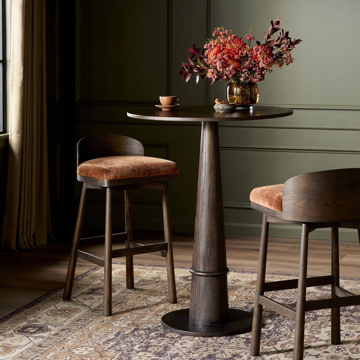 Cloris Swivel Bar + Counter Stool by Four Hands