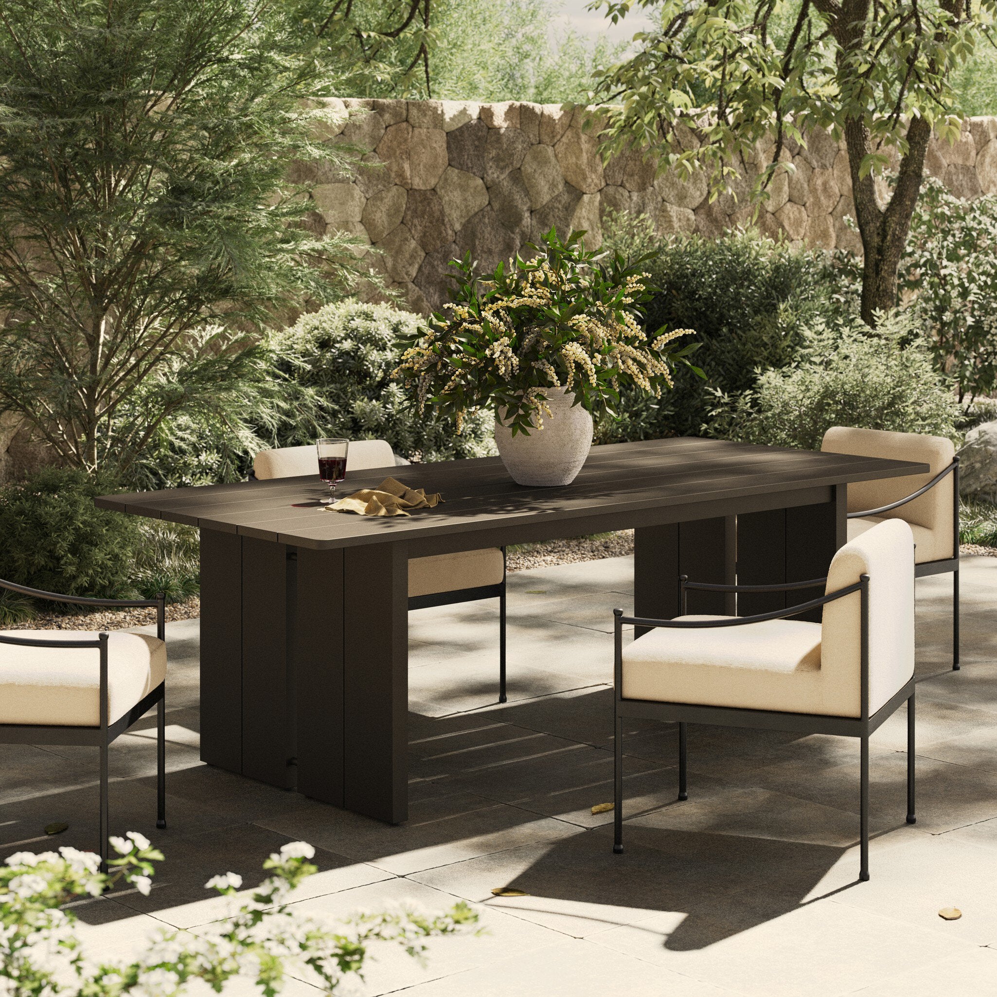 Chapman Outdoor Metal Dining Table-92"