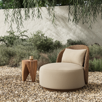 Quaid Outdoor Woven Swivel Chair