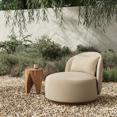 Quaid Outdoor Upholstered Swivel Chair
